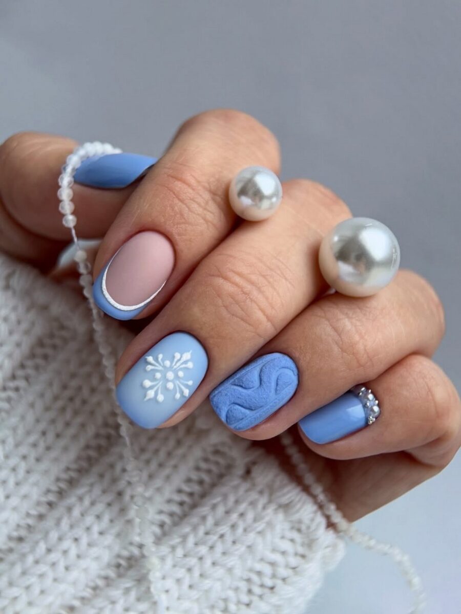 В’язані візерунки на нігтях у січні 2026 року