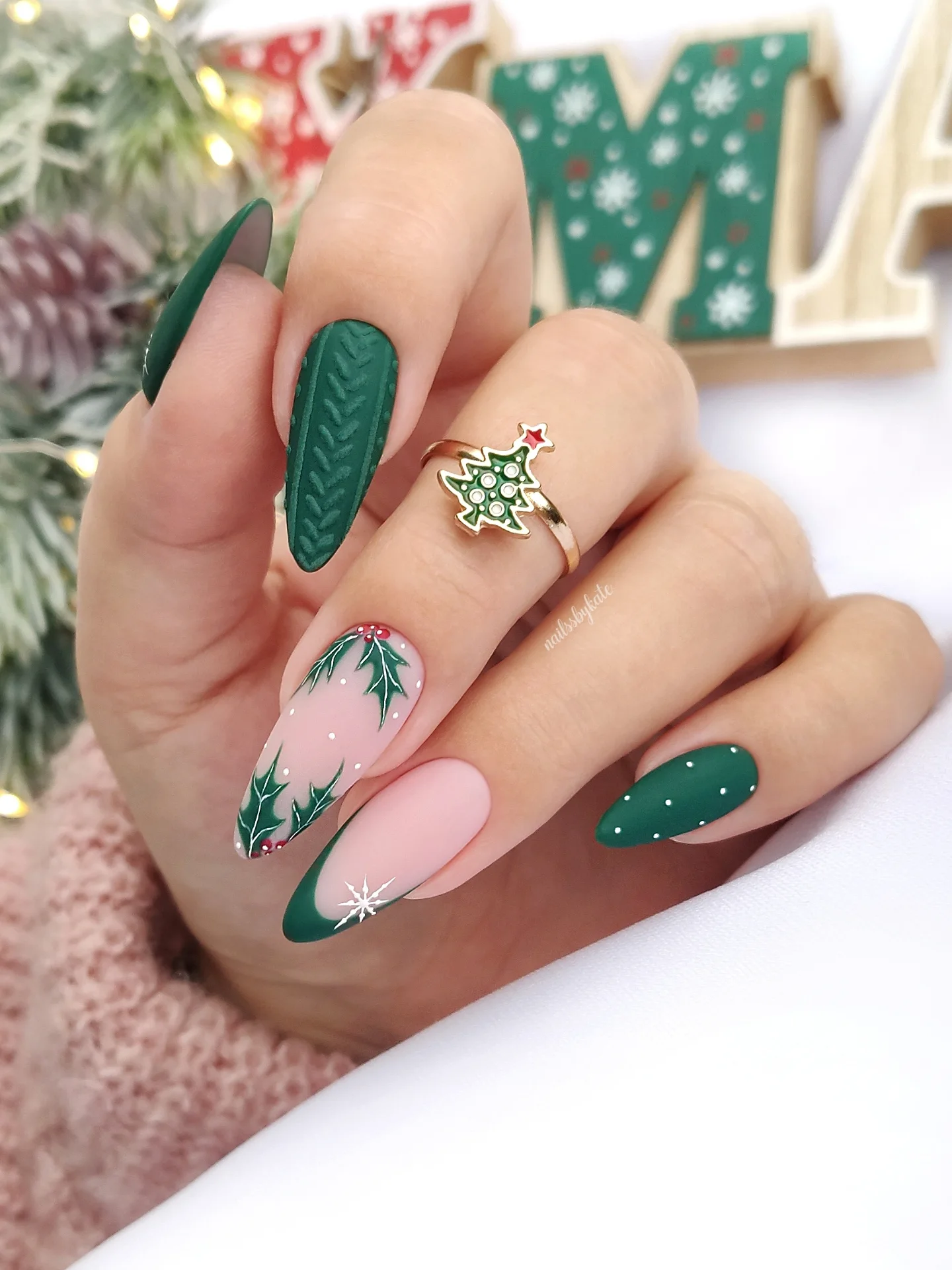 В’язані візерунки на нігтях у січні 2026 року