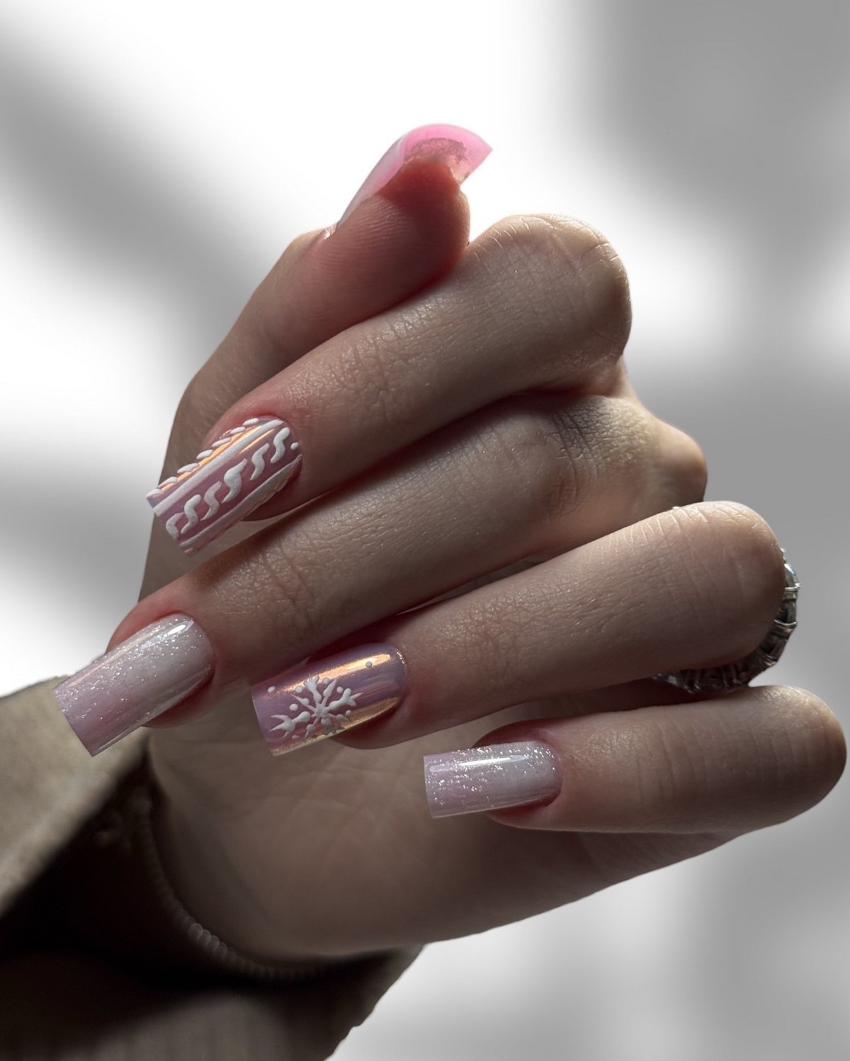 В’язані візерунки на нігтях у січні 2026 року