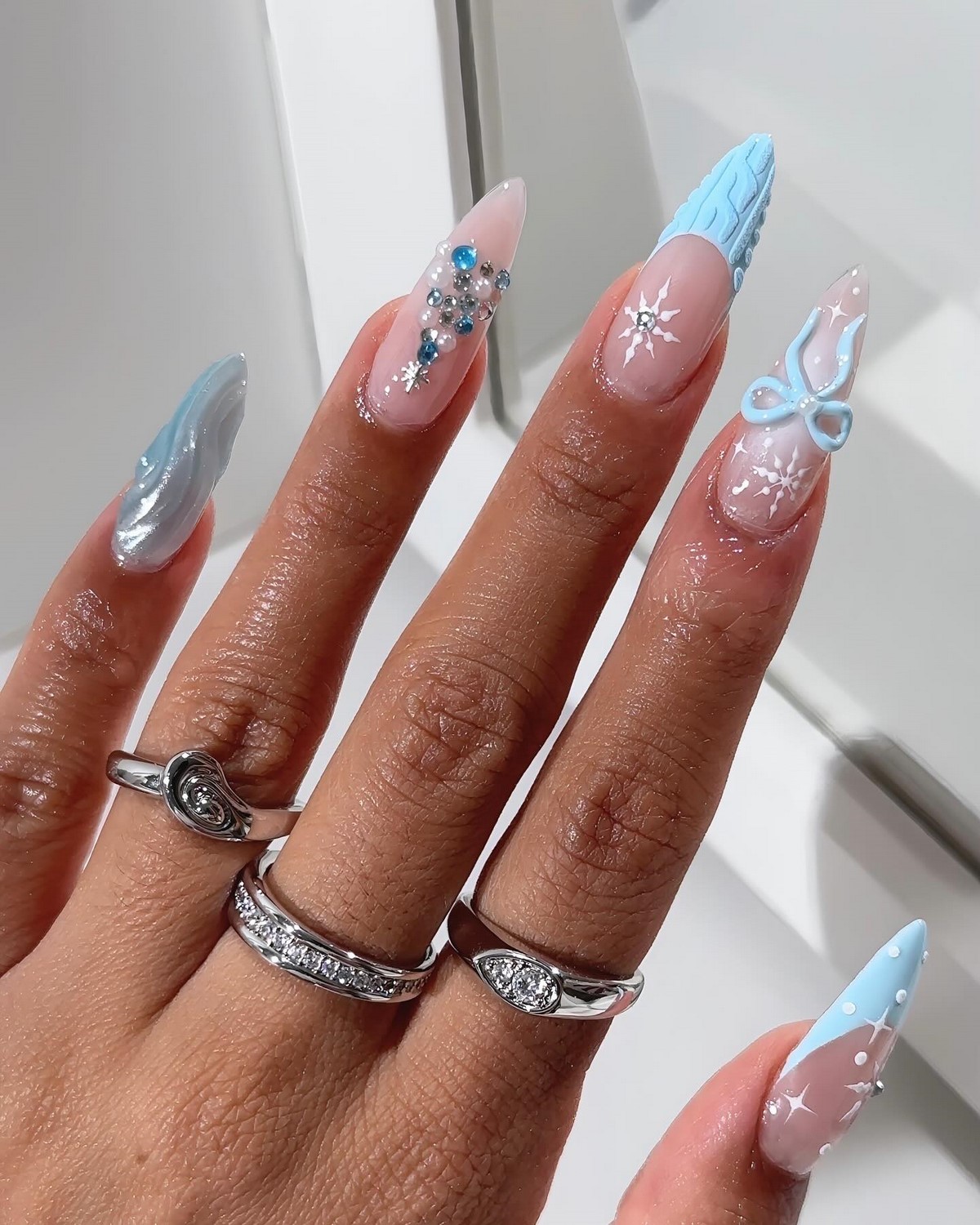 В’язані візерунки на нігтях у січні 2026 року