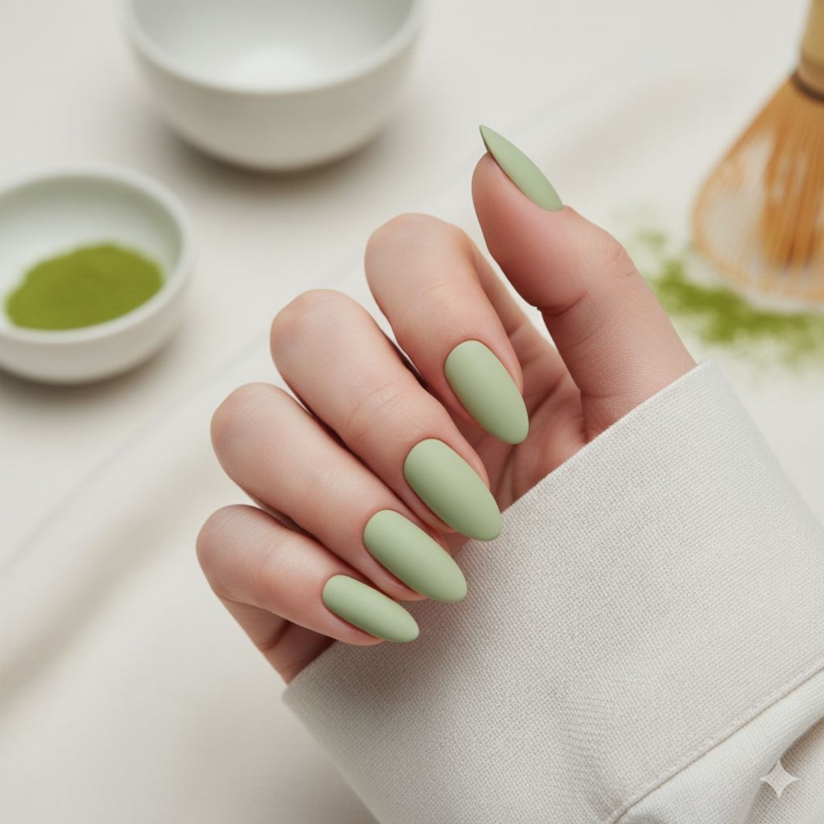 Матча-манікюр 2026: зелений відтінок замість нюду